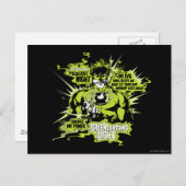 Carte Postale Collage de texte de lanterne verte - Couleur (Devant / Derrière)