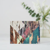Carte postale Collage de texture de bois (Debout devant)