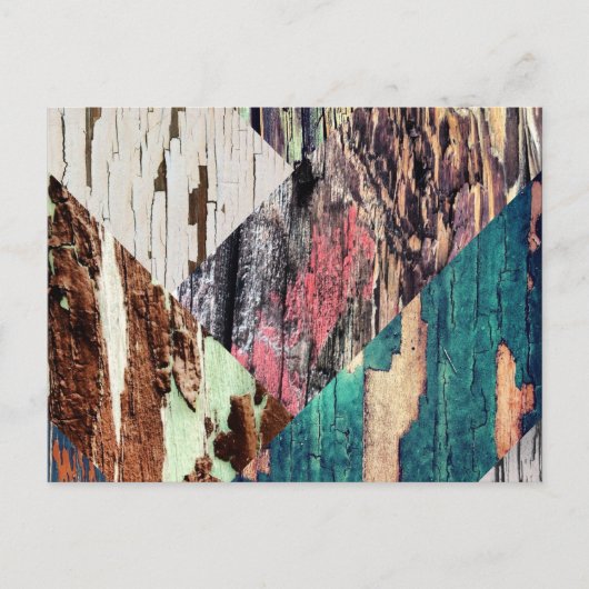 Carte postale Collage de texture de bois (Devant)