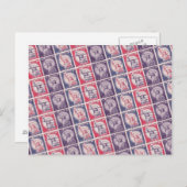 Carte Postale Collage de timbres Liberty (Devant / Derrière)
