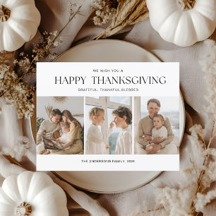 Carte Postale Collage de trois photos modernes de Thanksgiving