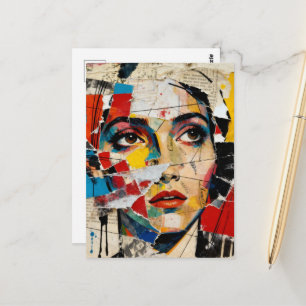 Carte Postale Collage de visage multimédia