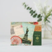 Carte Postale collage de voyage vintage moderne (Debout devant)