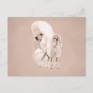 Carte Postale Collage de White Poodle Pastel