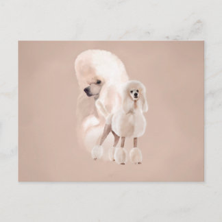 Carte Postale Collage de White Poodle Pastel