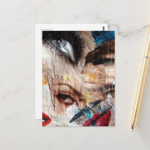 Carte Postale Collage de Yeux et de Lèvres
