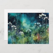 Carte postale Collage d'encre d'alcool floral (Devant / Derrière)