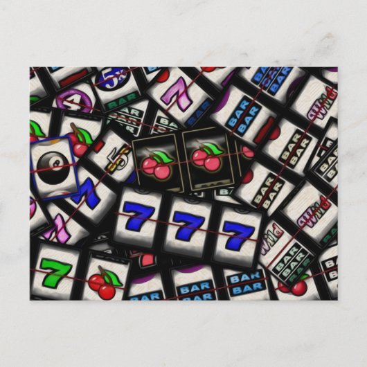 Carte Postale Collage des bobines de machine à sous (Devant)