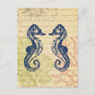 Carte Postale Collage des Chevaux de la Mer Bleue