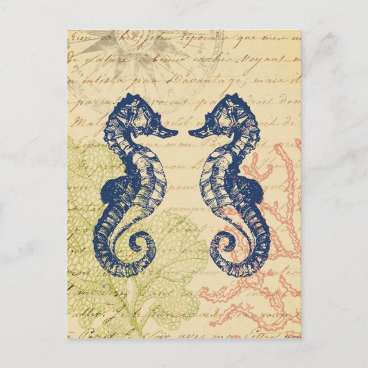 Carte Postale Collage des Chevaux de la Mer Bleue (Devant)