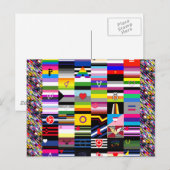 Carte Postale Collage des drapeaux de fierté (Devant / Derrière)