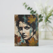 Carte Postale Collage des femmes face et feuille (Debout devant)