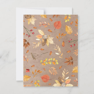 Carte Postale Collage des feuilles d'automne sur le brun