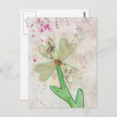 Carte Postale Collage des fleurs cardiaques (Devant / Derrière)