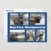 Carte Postale Collage des Houseboats de Seattle (Devant / Derrière)