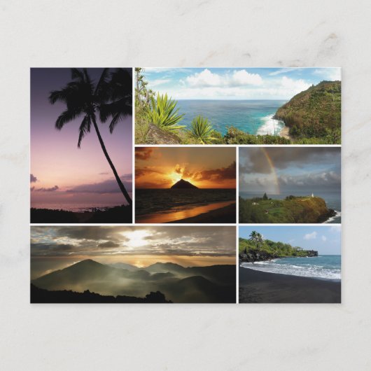 Carte Postale Collage des paysages d'Hawaii (Devant)