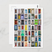 Carte Postale Collage des portes colorées (Devant / Derrière)