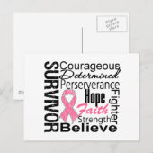 Carte Postale Collage des survivants du cancer du sein (Devant / Derrière)