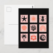 Carte Postale Collage des timbres de nature (Devant / Derrière)