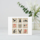 Carte Postale Collage des timbres de nature (Debout devant)