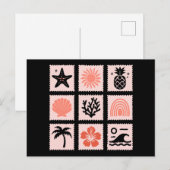 Carte Postale Collage des timbres de nature (Devant / Derrière)