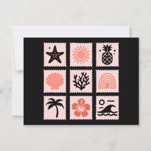 Carte Postale Collage des timbres de nature