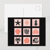 Carte Postale Collage des timbres de nature (Devant / Derrière)