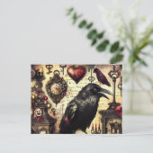 Carte Postale Collage d'horreur Steampunk Raven (Debout devant)
