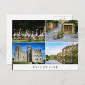 Carte postale collage Dordogne (Devant / Derrière)