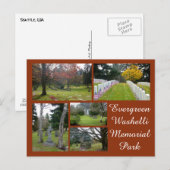 Carte Postale Collage du cimetière à feuillage persistant de Was (Devant / Derrière)