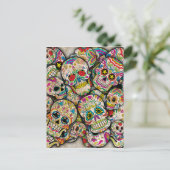 Carte Postale Collage du crâne de sucre (Debout devant)