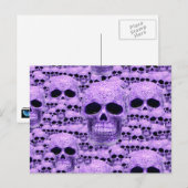 Carte Postale Collage du crâne violet celtique (Devant / Derrière)