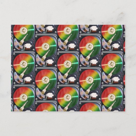 Carte Postale Collage du disque dur de l'ordinateur (Devant)