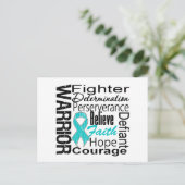 Carte Postale Collage du guerrier du cancer de l'ovaire (Debout devant)