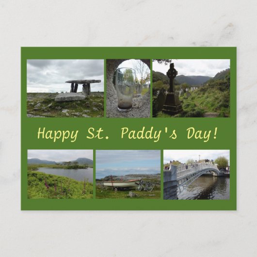 Carte Postale Collage du jour de St. Paddy (Devant)