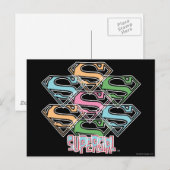 Carte Postale Collage du logo de Supergirl Pastel (Devant / Derrière)