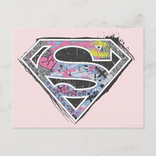 Carte Postale Collage du logo Supergirl (Devant)
