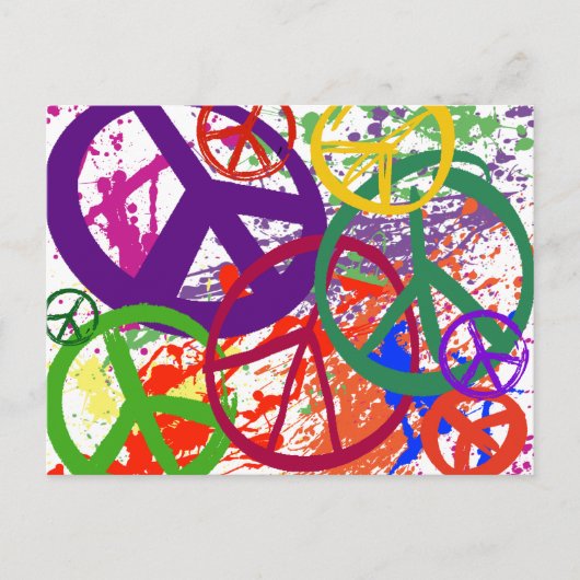 CARTE POSTALE COLLAGE DU SIGNE DE PAIX (Devant)