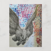 Carte Postale Collage éléphant volant fantastique (Devant)