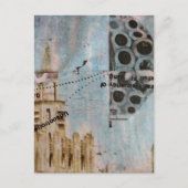 Carte Postale Collage en techniques mixtes de bâtiment unique ab (Devant)
