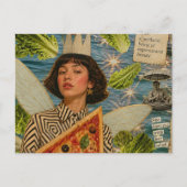 Carte Postale Collage en techniques mixtes de fée de pizza (Devant)