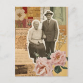 Carte Postale Collage en techniques mixtes de grands-parents (Devant)
