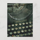 Carte Postale Collage en techniques mixtes de machine à écrire v (Devant)