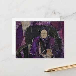 Carte Postale Collage en techniques mixtes de visage indolore ab