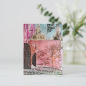 Carte Postale Collage en techniques mixtes d'un arbre d'hiver et (Debout devant)