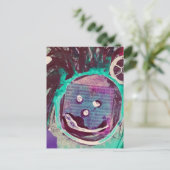 Carte Postale Collage en techniques mixtes Happy Face (Debout devant)