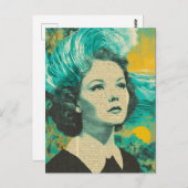 Carte Postale Collage en techniques mixtes Ondes cérébrales (Devant / Derrière)