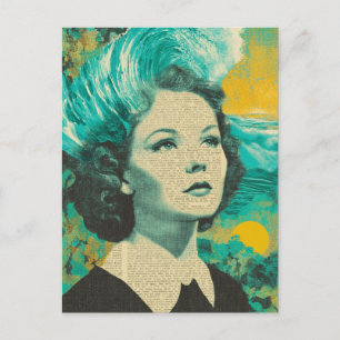 Carte Postale Collage en techniques mixtes Ondes cérébrales