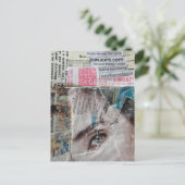 Carte Postale Collage en techniques mixtes sur compte de visage (Debout devant)