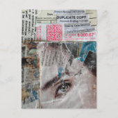 Carte Postale Collage en techniques mixtes sur compte de visage (Devant)